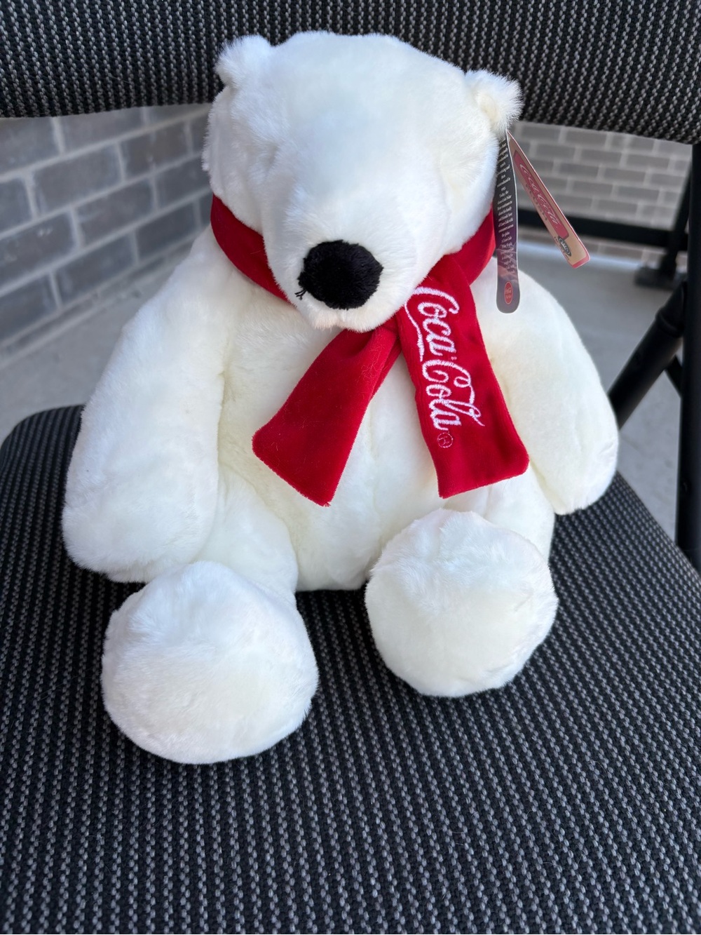 Coca-Cola White Plush Polar Bear with Red Scarf